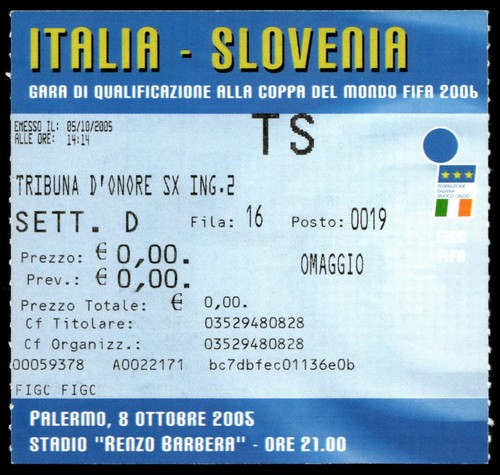 Biglietto 2005 italia - 2005,